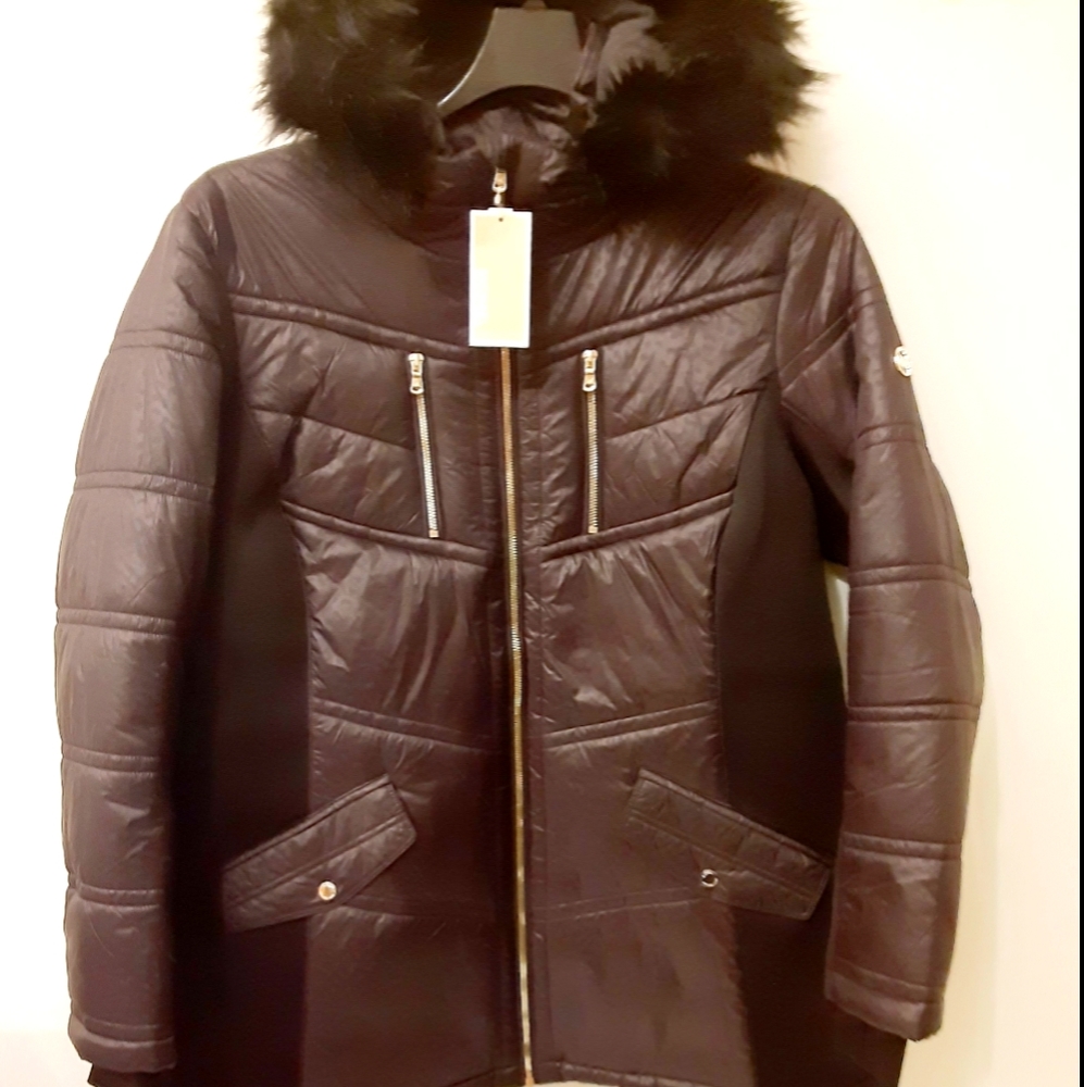 Michael Kors Animal Print Hooded Jacket